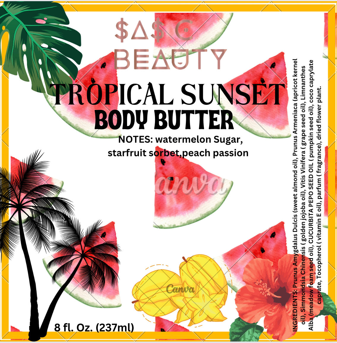 Tropical Sunset Body Butter 🍉🥭🌴