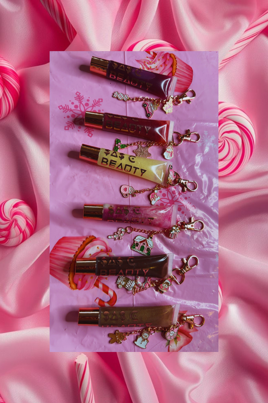 Candy Cane Lip Balm Keychain